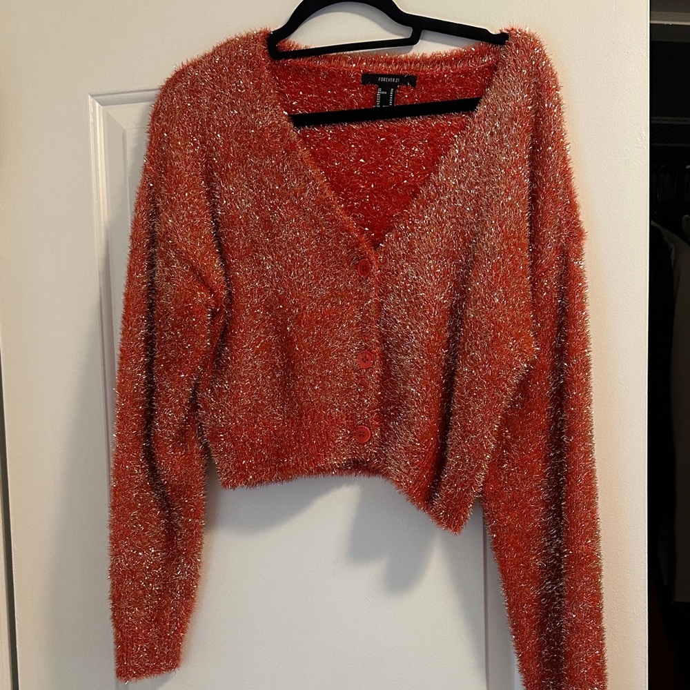 Women's Fuzzy red Sweater
